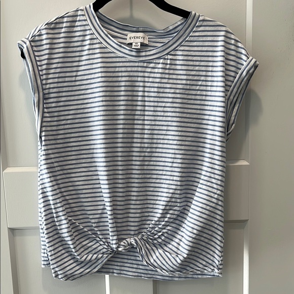 Evereve Striped Blue and White Tee - Picture 1 of 4